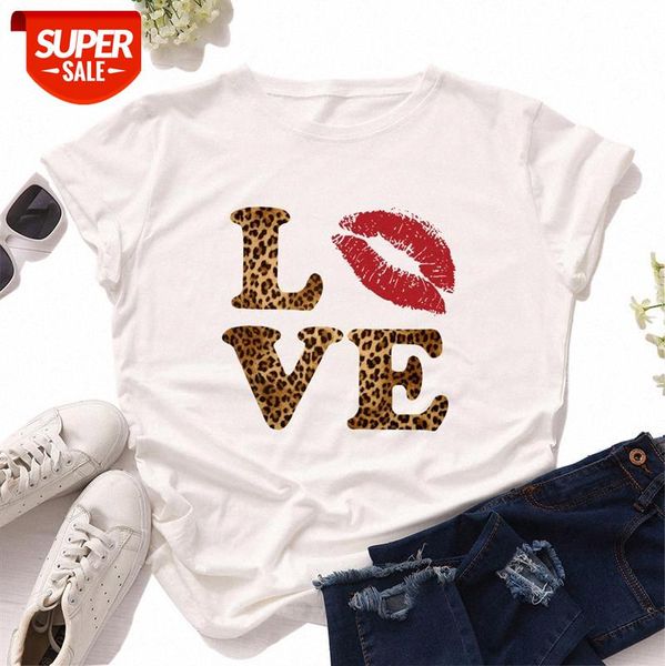 women's loose round neck short-sleeved cotton t-shirt blouse love creative leopard print red lips #cf9m, White
women's loose round neck short-sleeved cotton t-shirt blouse love creative leopard print red lips #cf9m, White