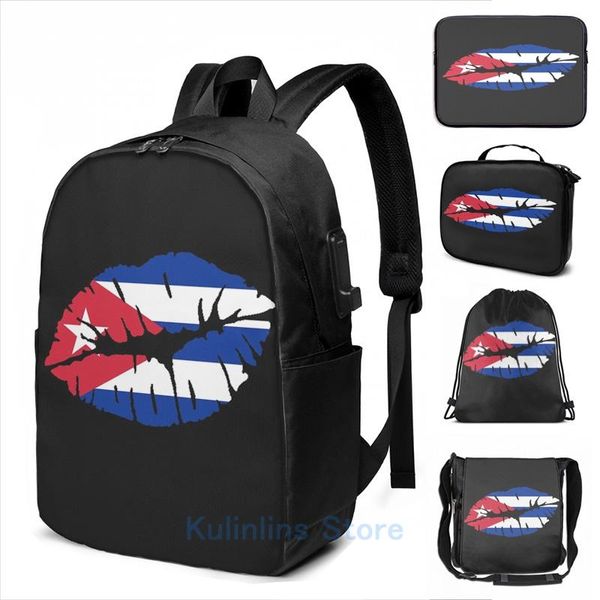 backpack funny graphic print cuba flag kissing mouth mask usb charge men school bags women bag travel laptop
backpack funny graphic print cuba flag kissing mouth mask usb charge men school bags women bag travel laptop