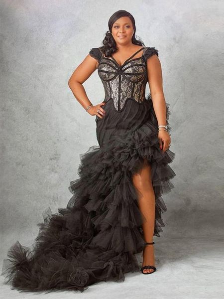 party dresses plus size black asymmetrical prom v neck lace ruffles tiered tulle skirt special occasion dress evening gown, White;black
party dresses plus size black asymmetrical prom v neck lace ruffles tiered tulle skirt special occasion dress evening gown, White;black