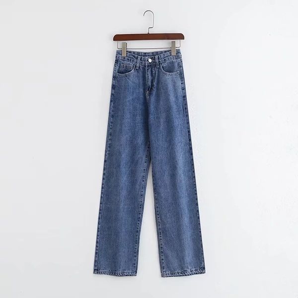 spring women's casual high waist pants loose wide leg streetwear jeans trousers 210531, Blue
spring women's casual high waist pants loose wide leg streetwear jeans trousers 210531, Blue