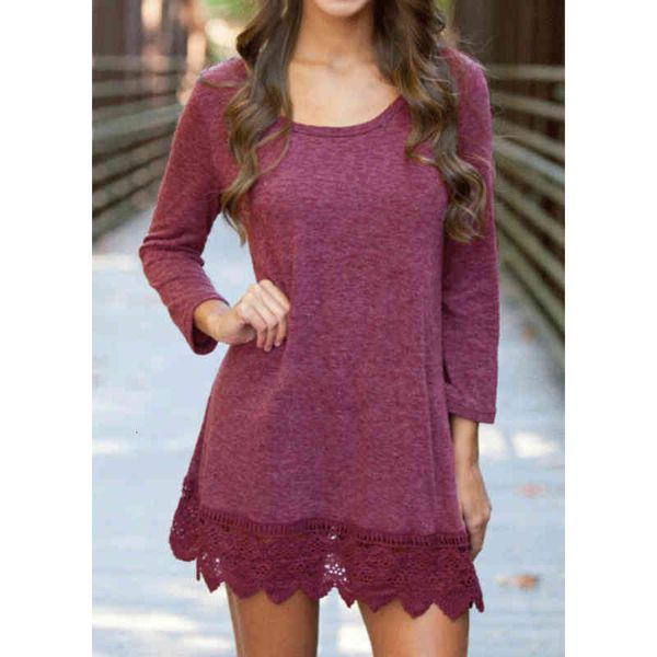 women shredded lace mini long sleeve neck loose in straight autumn dress wl38, Black;gray
women shredded lace mini long sleeve neck loose in straight autumn dress wl38, Black;gray