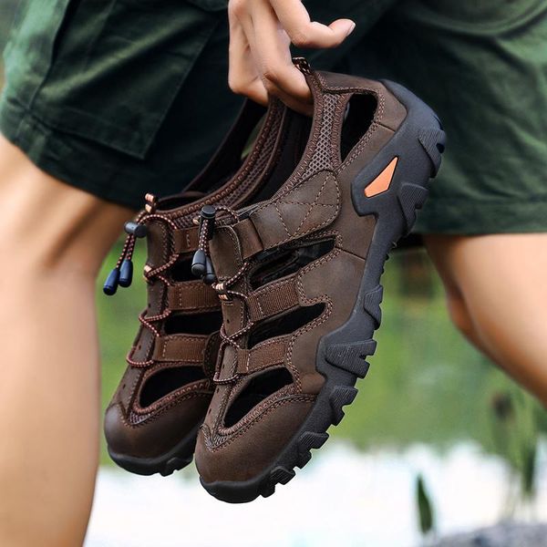 sandals classic summer men's outdoor casual shoes man genuine leather men flip flops slippers, Black
sandals classic summer men's outdoor casual shoes man genuine leather men flip flops slippers, Black