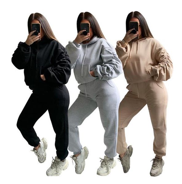 capris womens training piled front pocket hoodies suit sports female jogging sleeve, Black;white
capris womens training piled front pocket hoodies suit sports female jogging sleeve, Black;white