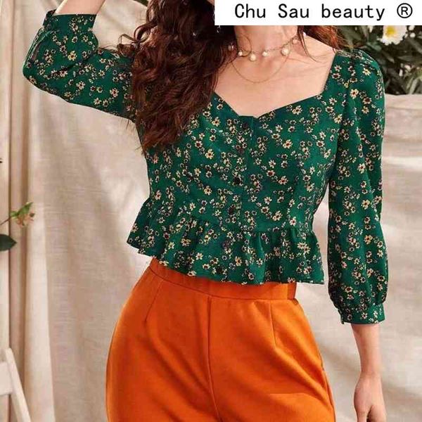 summer vinatge floral print single-breasted blouses women casual v-neck crop female three quarter sleeve shirts 210508, White
summer vinatge floral print single-breasted blouses women casual v-neck crop female three quarter sleeve shirts 210508, White