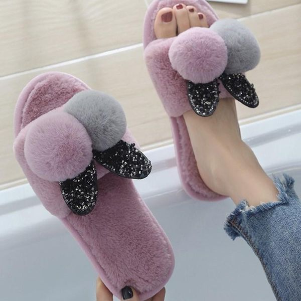 slippers winter crystal flats shoes warm and non-slip cartoon ears woman floor sweet fur indoor, Black
slippers winter crystal flats shoes warm and non-slip cartoon ears woman floor sweet fur indoor, Black