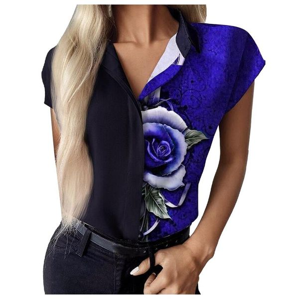 women's blouses & shirts urban casual shirt blouse vintage floral print short sleeve buttoned v-neck ladies summer loose, White
women's blouses & shirts urban casual shirt blouse vintage floral print short sleeve buttoned v-neck ladies summer loose, White