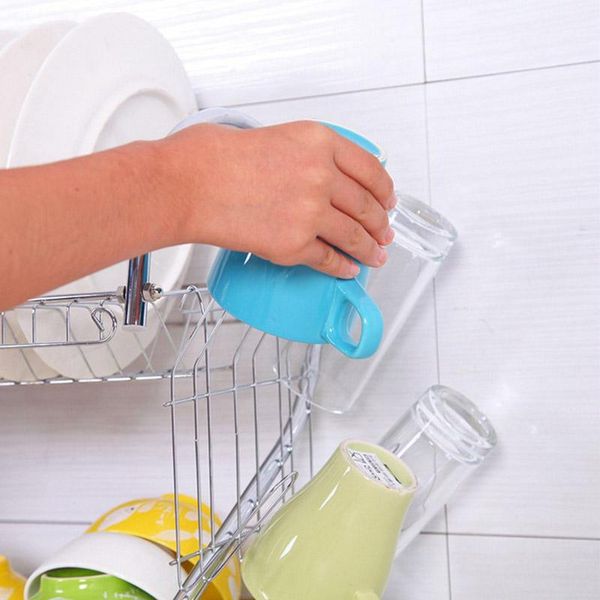 hooks & rails large dish drying rack cup drainer 2-tier strainer holder tray stainless steel kitchen accessories
hooks & rails large dish drying rack cup drainer 2-tier strainer holder tray stainless steel kitchen accessories