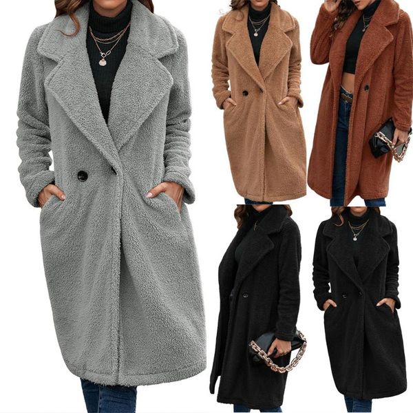 women's fur & faux fashion single breasted coat mid-length plush jackets for women 2021 long sleeve pockets elegant ol style outerwear, Black
women's fur & faux fashion single breasted coat mid-length plush jackets for women 2021 long sleeve pockets elegant ol style outerwear, Black