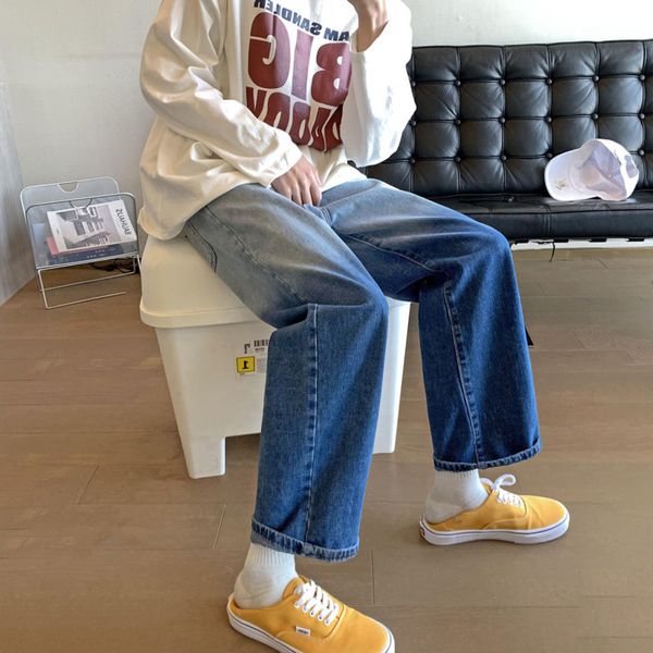 Korean Gradient Jeans Mens Fashion Casual Retro Wide-leg Jeans Men Streetwear Loose Hip-hop Straight Denim Trousers Mens -2XL, Black
Korean Gradient Jeans Mens Fashion Casual Retro Wide-leg Jeans Men Streetwear Loose Hip-hop Straight Denim Trousers Mens -2XL, Black