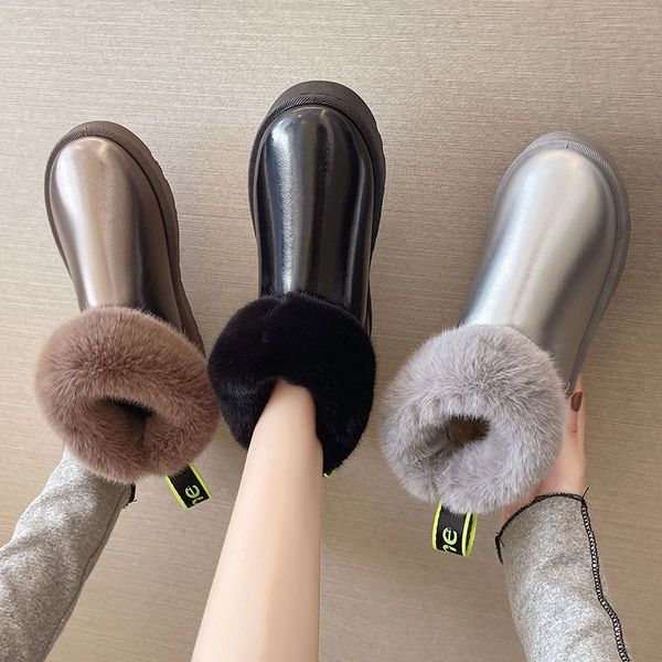 2022 winter leather boots for women with thick non-slip outdoor fashion warm and comfortable soft soled cotton shoes, Black
2022 winter leather boots for women with thick non-slip outdoor fashion warm and comfortable soft soled cotton shoes, Black