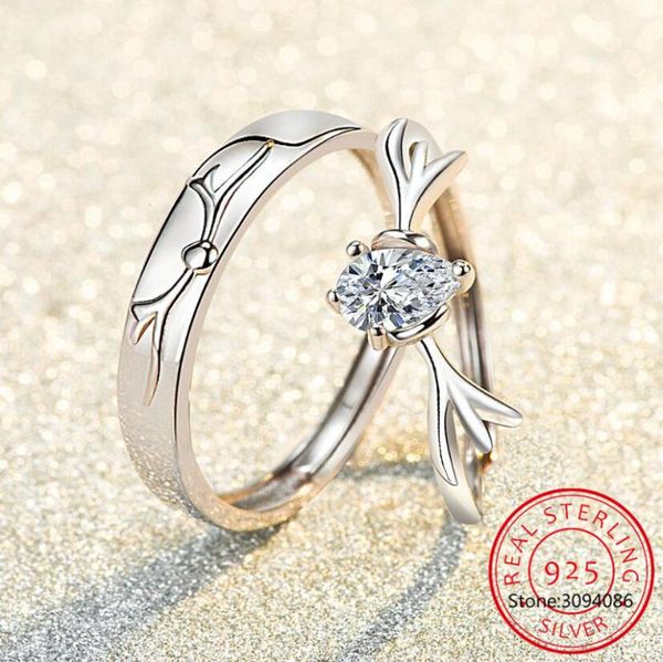 cluster rings 925 sterling silver woman fine jewelry simple crystal zircon antler opening adjustable couple ring, Golden;silver
cluster rings 925 sterling silver woman fine jewelry simple crystal zircon antler opening adjustable couple ring, Golden;silver