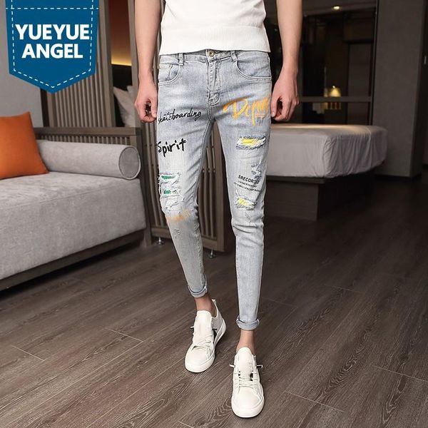 slim jeans mens 2021 summer vintage pockets hole design stretch korean style printing fashion casual ankle length pants men's, Blue
slim jeans mens 2021 summer vintage pockets hole design stretch korean style printing fashion casual ankle length pants men's, Blue