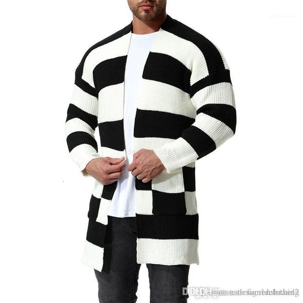 fashion contrast sweaters color male casual clothing striped printed mens designer long sleeve cardigan, White;black
fashion contrast sweaters color male casual clothing striped printed mens designer long sleeve cardigan, White;black