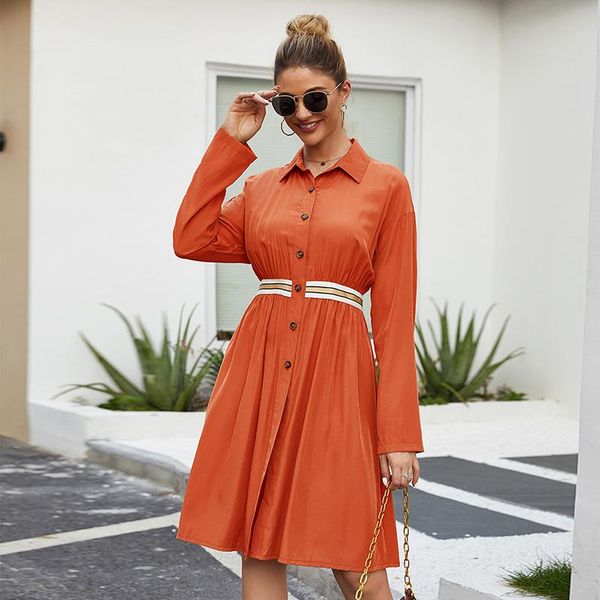 women spring autumn shirt dress turn-down collar long sleeve button slim waist casual midi dresses splicing stripe vestido, Black;gray
women spring autumn shirt dress turn-down collar long sleeve button slim waist casual midi dresses splicing stripe vestido, Black;gray