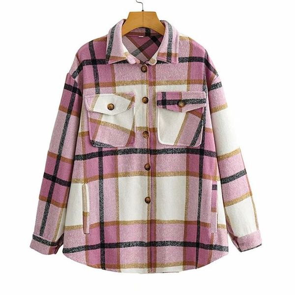 women's jackets yenkye vintage plaid jacket coat women 2021 fashion lapel collar pockets casual loose outerwear female autumn plus size, Black;brown
women's jackets yenkye vintage plaid jacket coat women 2021 fashion lapel collar pockets casual loose outerwear female autumn plus size, Black;brown