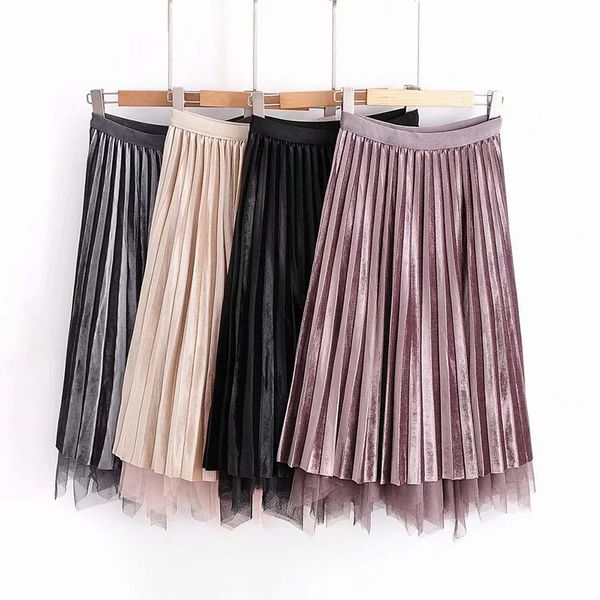 skirts reversible velvet tulle mesh long women fashion 2021 autumn winter high waist pleated skirt female elegant, Black
skirts reversible velvet tulle mesh long women fashion 2021 autumn winter high waist pleated skirt female elegant, Black