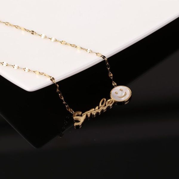 stainless steel pendant necklace letter "smile" sweater chain titanium 2021 trend jewelry chokers, Golden;silver
stainless steel pendant necklace letter "smile" sweater chain titanium 2021 trend jewelry chokers, Golden;silver