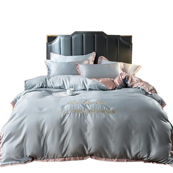 bedding sets 1set iimitated silk fabric pure color duvet cover letters embroidery single double king size 3069
bedding sets 1set iimitated silk fabric pure color duvet cover letters embroidery single double king size 3069
