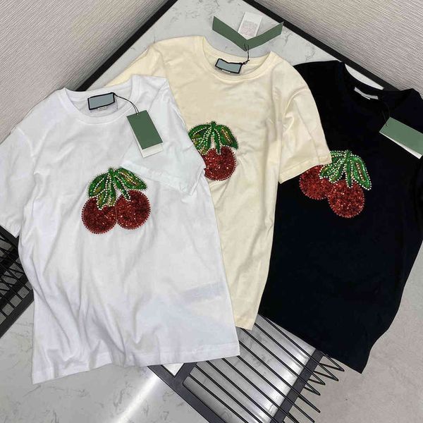 t shirt luxury strawberry beaded sequin embroidery high-end t-shirt women summer loose cotton short sleeve casual t shirt, White
t shirt luxury strawberry beaded sequin embroidery high-end t-shirt women summer loose cotton short sleeve casual t shirt, White