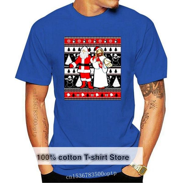 men's t-shirts short sleeve thanksgiving day custom santa and jesus ugly christmas sweater design for having fun shirt men plus size t, White;black
men's t-shirts short sleeve thanksgiving day custom santa and jesus ugly christmas sweater design for having fun shirt men plus size t, White;black