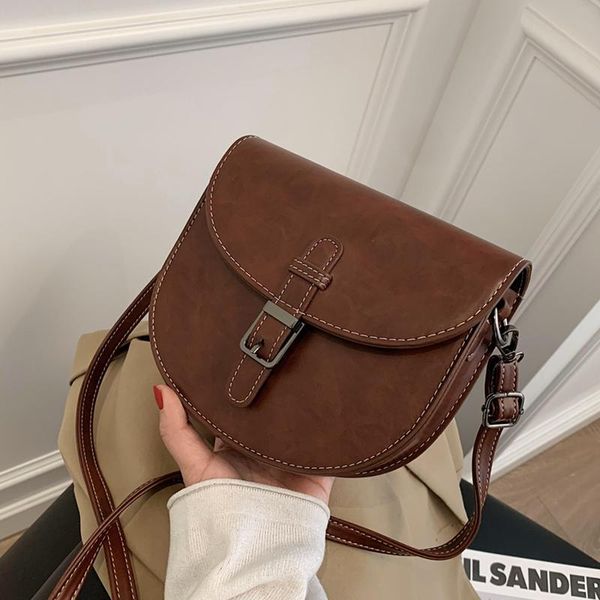 shoulder bags vintage pu leather saddle for women luxury designer small flap creative bag female solid color crossbody handbag
shoulder bags vintage pu leather saddle for women luxury designer small flap creative bag female solid color crossbody handbag