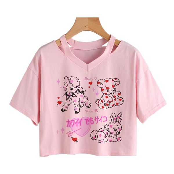 women's t-shirt cute pink bear t shirt streetwear kawaii short crop harajuku funny japanese anime casual gothic v-neck punk vintage, White
women's t-shirt cute pink bear t shirt streetwear kawaii short crop harajuku funny japanese anime casual gothic v-neck punk vintage, White