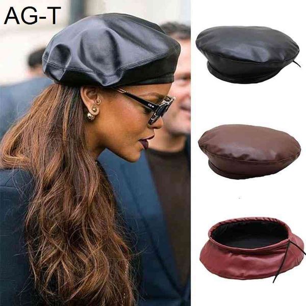 pu leather women beret hat 2021 new fashion street french artist warm beanie cap autumn winter retro solid color black beret, Blue;gray
pu leather women beret hat 2021 new fashion street french artist warm beanie cap autumn winter retro solid color black beret, Blue;gray