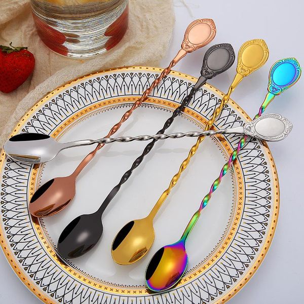 spoons 1 pc stainless steel coffee spoon colorful spiral long handle juice milk dessert honey decoration tableware
spoons 1 pc stainless steel coffee spoon colorful spiral long handle juice milk dessert honey decoration tableware