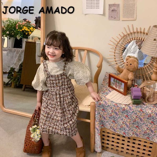 korean style summer kids girls 2-pcs sets floral shirts + sling dress cute children outwear clothes e723 210610, White
korean style summer kids girls 2-pcs sets floral shirts + sling dress cute children outwear clothes e723 210610, White
