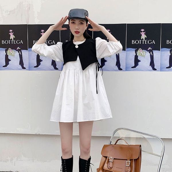 casual dresses 2 piece puff sleeve white spring women ruffle a line mini cute korean fashion two set outfits w91q, Black;gray
casual dresses 2 piece puff sleeve white spring women ruffle a line mini cute korean fashion two set outfits w91q, Black;gray