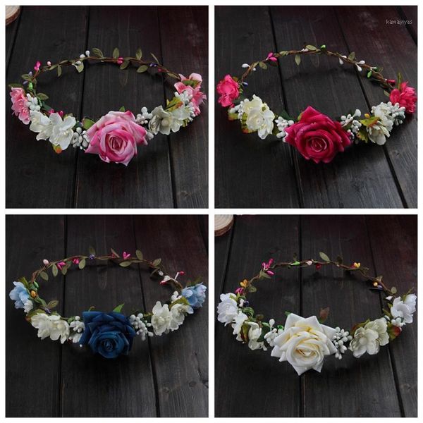 women wedding flower hair garland crown headband floral rose handmade vacation accessories1
women wedding flower hair garland crown headband floral rose handmade vacation accessories1