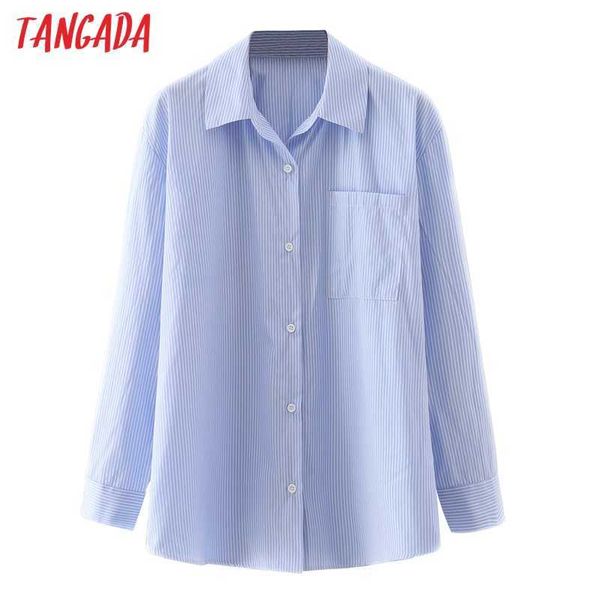 tangada women striped print loose shirt pocket long sleeve chic female casual blusas 3a43 210609, White
tangada women striped print loose shirt pocket long sleeve chic female casual blusas 3a43 210609, White