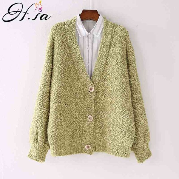 h.sa women casual sweater cardigans low v neck button up oversized knit coat all match christmas beige jacket outer 210417, White;black
h.sa women casual sweater cardigans low v neck button up oversized knit coat all match christmas beige jacket outer 210417, White;black