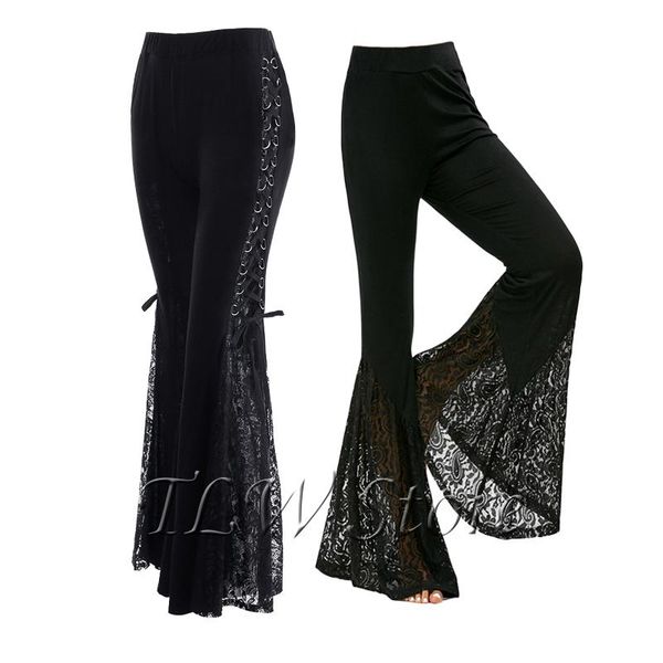 women's leggings gothic lace flare pants up patchwork slim trousers fashion bandage side see through europe style casual bellbottoms wo, Black
women's leggings gothic lace flare pants up patchwork slim trousers fashion bandage side see through europe style casual bellbottoms wo, Black