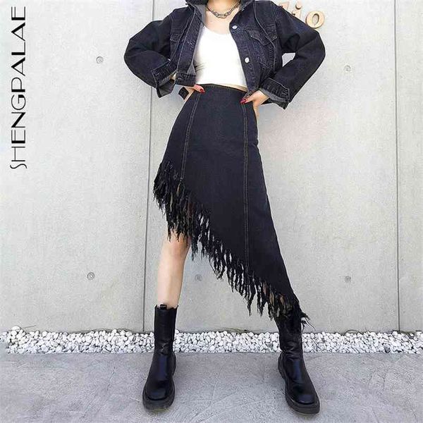 personlaity irregular hem high waist skirt women's spring tassel a-line denim female tide 5c617 210427, Black
personlaity irregular hem high waist skirt women's spring tassel a-line denim female tide 5c617 210427, Black
