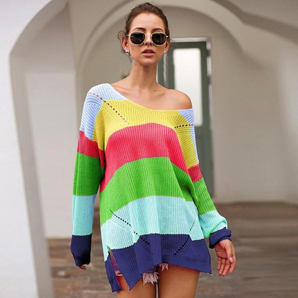 women's sweaters rainbow striped female jumper womens sweater casual plus size multicolor hollow off shoulder knitted autumn winter pul, White;black
women's sweaters rainbow striped female jumper womens sweater casual plus size multicolor hollow off shoulder knitted autumn winter pul, White;black