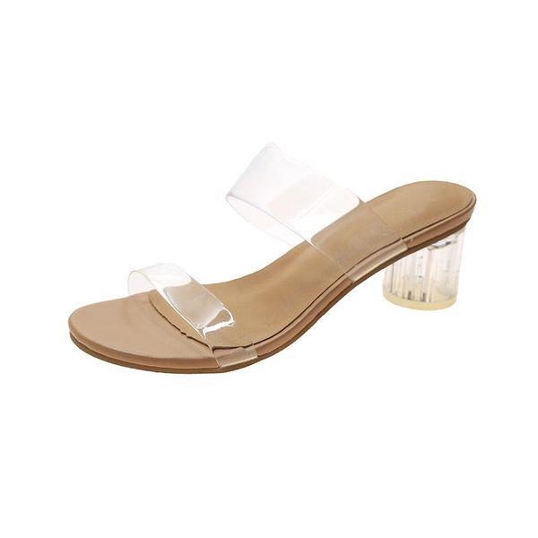 fashion women slippers indoor casual shoes high heels transparent crystal heel, Black
fashion women slippers indoor casual shoes high heels transparent crystal heel, Black