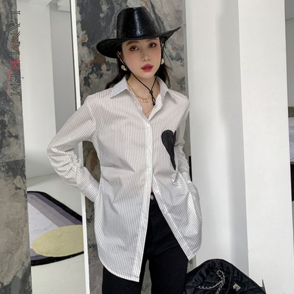 women stripe shirt lapel long sleeve heart printed large size fit lady fashion tide spring summer 2h003 210507, White
women stripe shirt lapel long sleeve heart printed large size fit lady fashion tide spring summer 2h003 210507, White