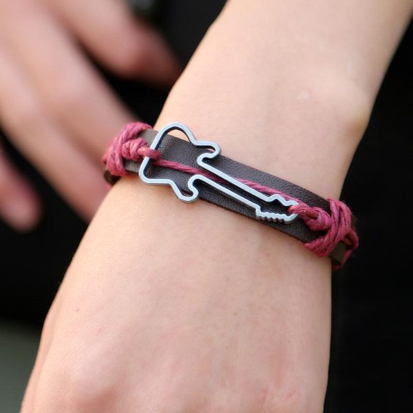 vintage hand made genuine leather punk bracelet hollow guitar charm bangle for men adjustable wrap wristband fashion jewelry bracelets, Golden;silver
vintage hand made genuine leather punk bracelet hollow guitar charm bangle for men adjustable wrap wristband fashion jewelry bracelets, Golden;silver