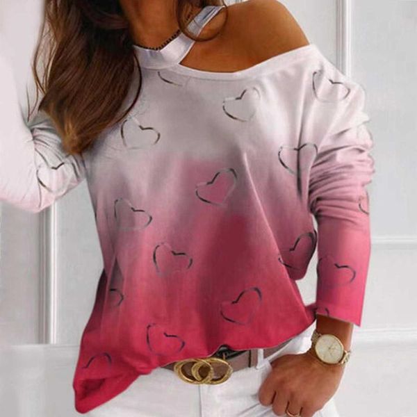 casual women t-shirt fashion love print pullover strapless splicing long sleeves basic femme autumn clothing tshirt women's, White
casual women t-shirt fashion love print pullover strapless splicing long sleeves basic femme autumn clothing tshirt women's, White