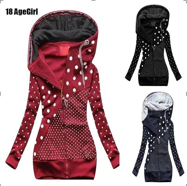women sweatshirts plus size dot print colorblock long-sleeved hooded zipper pocket patchwork sweatshirt female outwear 5xl women's hood, Black
women sweatshirts plus size dot print colorblock long-sleeved hooded zipper pocket patchwork sweatshirt female outwear 5xl women's hood, Black
