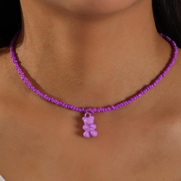 pendant necklaces korean version of ins teddy bear candy color rice bead necklace female travel beach street pography accessories gift nz224, Silver
pendant necklaces korean version of ins teddy bear candy color rice bead necklace female travel beach street pography accessories gift nz224, Silver