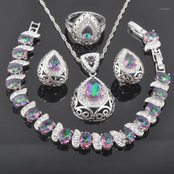 earrings & necklace 2021 rainbow zirconia silver color jewelry sets for women engagement bracelet pendant ring qs0215
earrings & necklace 2021 rainbow zirconia silver color jewelry sets for women engagement bracelet pendant ring qs0215