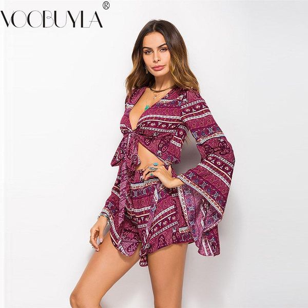 women's jumpsuits & rompers voobuyla summer women 2021 chiffon jumpsuit playsuit clothes female casual vacation style overalls feminino, Black;white