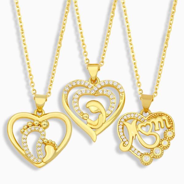 pendant necklaces flola heart mom necklace women gold plated baby feet cz zirconia wholesale jewelry mother's day gifts nkeu83, Silver
pendant necklaces flola heart mom necklace women gold plated baby feet cz zirconia wholesale jewelry mother's day gifts nkeu83, Silver