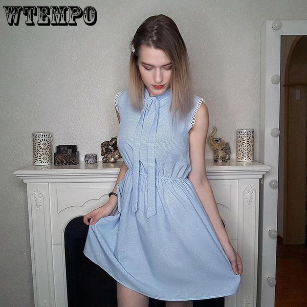 casual dresses women summer korean sleeveless light blue sweet mini dress bandage collar plaid plus size slim clothes, Black;gray
casual dresses women summer korean sleeveless light blue sweet mini dress bandage collar plaid plus size slim clothes, Black;gray