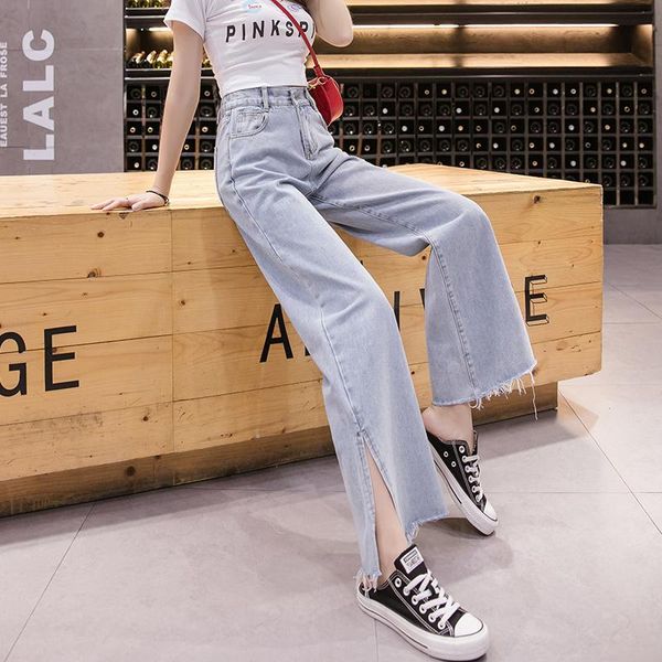 Women's Jeans Leg Fashion Women Quality Loose Wide Tassel Side Slit Pants Casual High Waist Baggy Female 8AU4, Blue
Women's Jeans Leg Fashion Women Quality Loose Wide Tassel Side Slit Pants Casual High Waist Baggy Female 8AU4, Blue