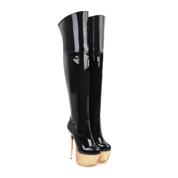 boots 2021 over the knee high women thin heel round toe shiny bling platform fashion ladies club dancing size 34-43, Black
boots 2021 over the knee high women thin heel round toe shiny bling platform fashion ladies club dancing size 34-43, Black