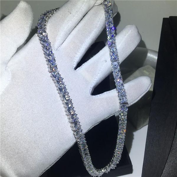 pendants fashion tennis necklace white gold filled princess cut zircon cz statement party wedding for women jewelry 45cm, Black
pendants fashion tennis necklace white gold filled princess cut zircon cz statement party wedding for women jewelry 45cm, Black