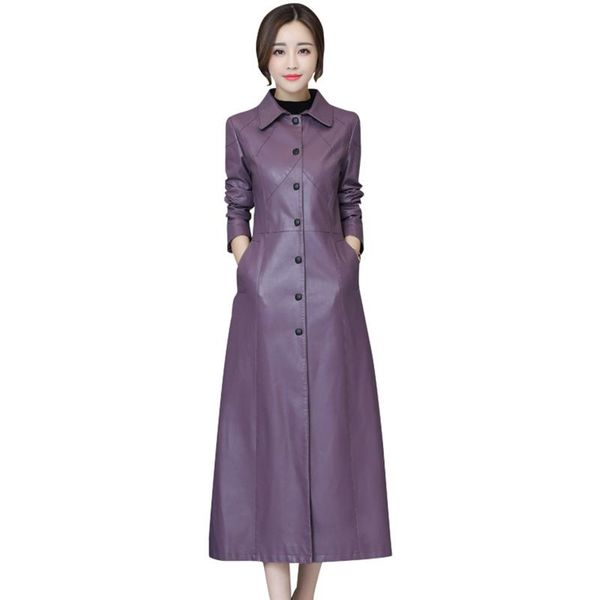 women's leather & faux women long soft jacket 2021 autumn fashion ladies washed pu trench coats female outerwear 5xl, Black
women's leather & faux women long soft jacket 2021 autumn fashion ladies washed pu trench coats female outerwear 5xl, Black